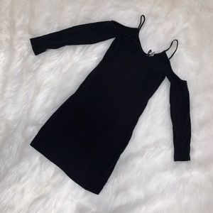 Cold shoulder black dress